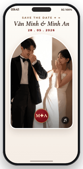 MẪU 01 — Bìa Sáp Niêm Phong Mở 3D: Lễ Thành Hôn Văn Minh & Minh An
