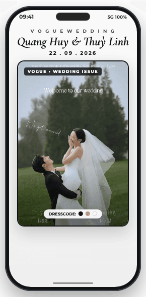 Mẫu thiệp cưới MẪU 04 - Lễ Thành Hôn Quang Huy & Thuỳ Linh