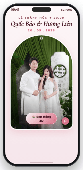 Mẫu thiệp cưới MẪU 08 - Lễ Thành Hôn Quốc Bảo & Hương Liên