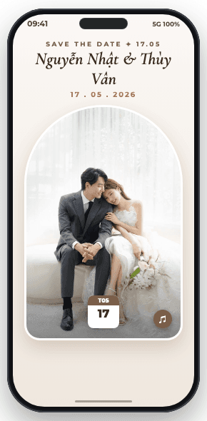 Mẫu thiệp cưới MẪU 09 - Lễ Thành Hôn Nguyễn Nhật & Thùy Vân