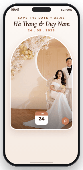 Mẫu thiệp cưới MẪU 10 - Lễ Thành Hôn Hà Trang & Duy Nam