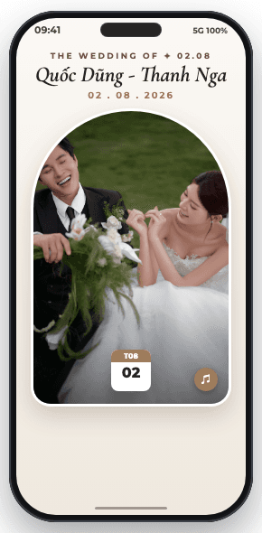 Mẫu thiệp cưới MẪU 11 - Lễ Thành Hôn Quốc Dũng & Thanh Nga