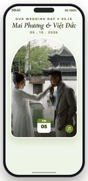 Mẫu thiệp cưới MẪU 12 - Lễ Thành Hôn Mai Phương & Việt Đức