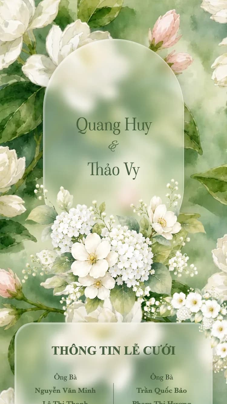 Mẫu thiệp cưới MẪU 17 - Lễ Thành Hôn Quang Huy & Thảo Vy